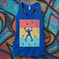 Climb Boulder Retro Wall Climber Sports Hobby Climbing Gift Women's Tank Top thumb 3