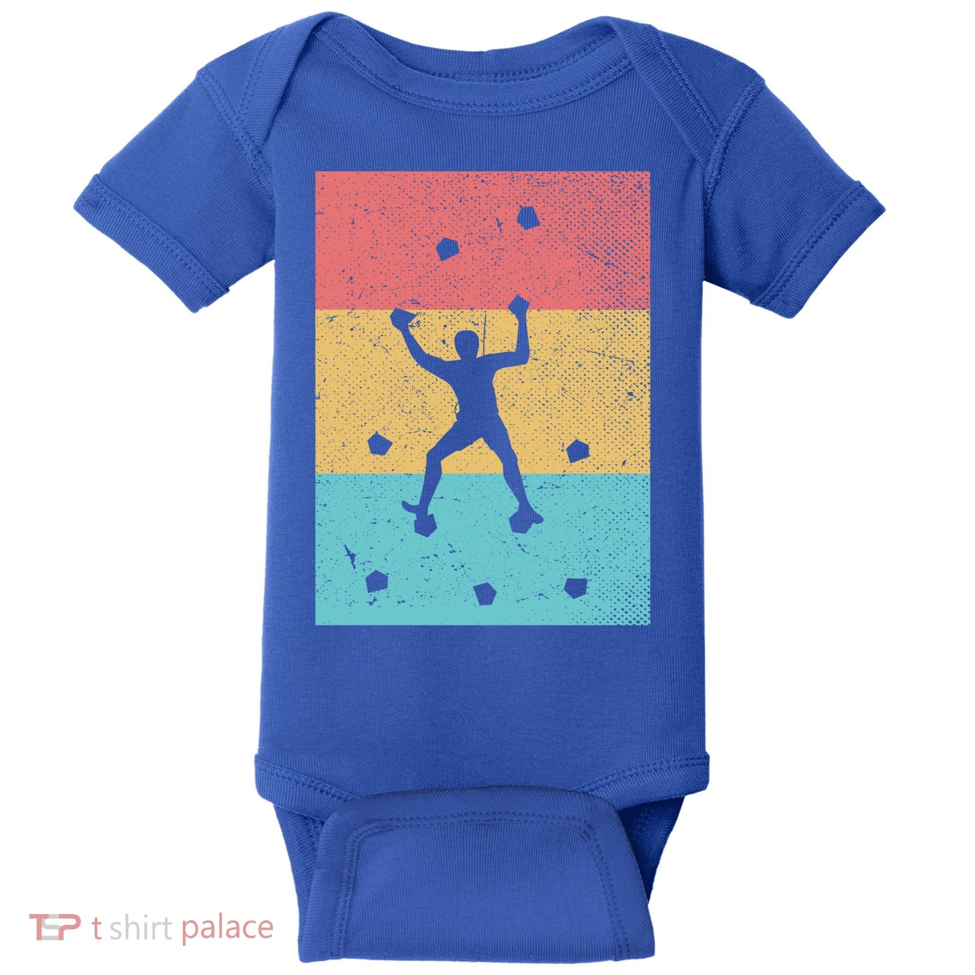 Climb Boulder Retro Wall Climber Sports Hobby Climbing Gift Baby Bodysuit