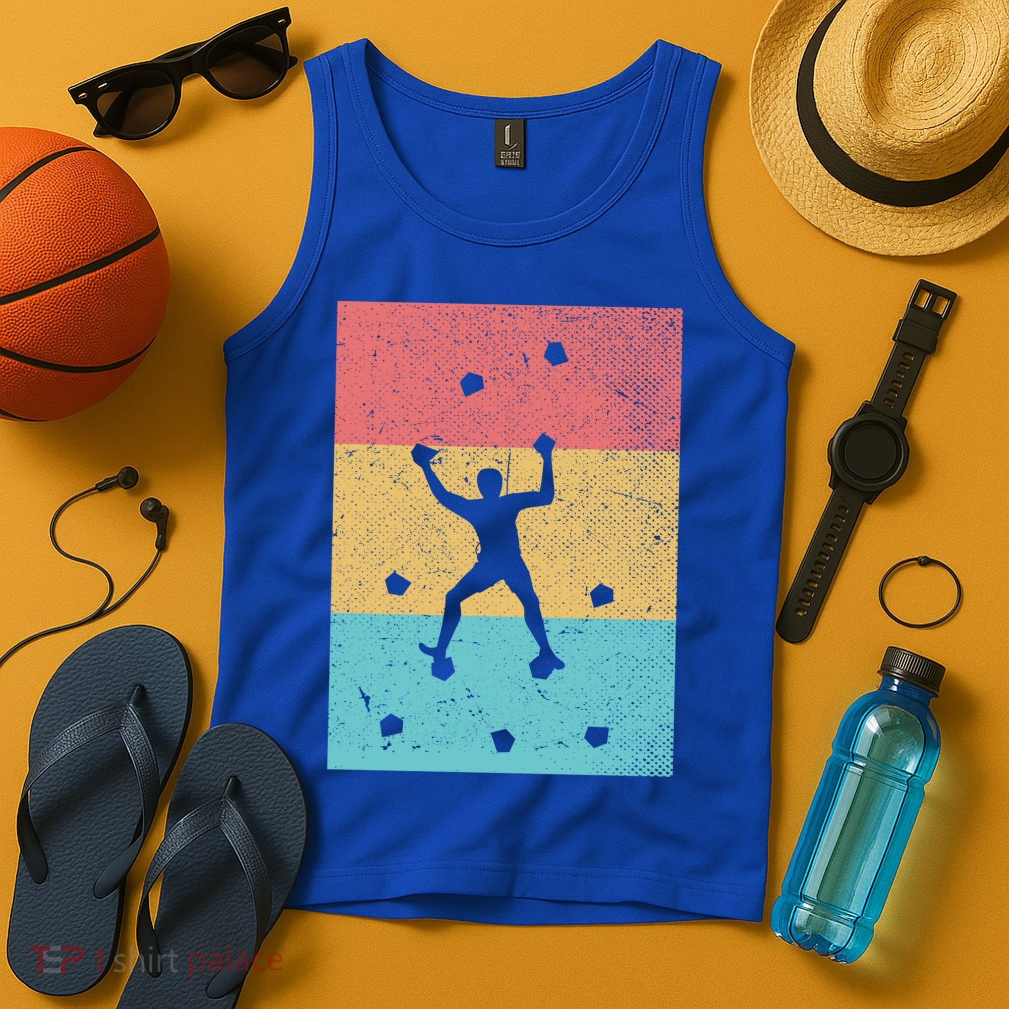 Climb Boulder Retro Wall Climber Sports Hobby Climbing Gift Tank Top