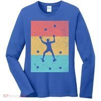 Climb Boulder Retro Wall Climber Sports Hobby Climbing Gift Women's Long Sleeve Shirt thumb 0
