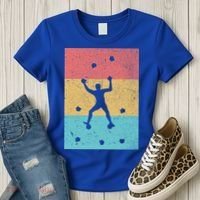 Climb Boulder Retro Wall Climber Sports Hobby Climbing Gift Women's T-Shirt thumb 3