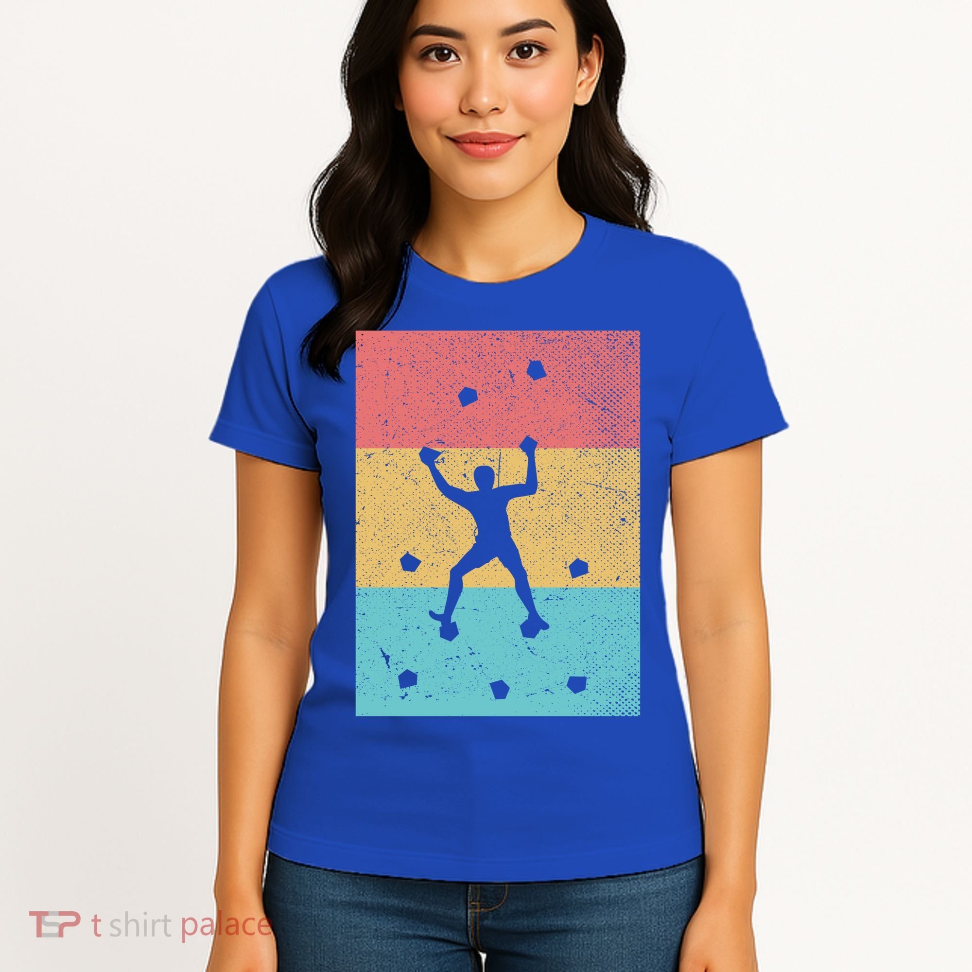 Climb Boulder Retro Wall Climber Sports Hobby Climbing Gift Women's T-Shirt