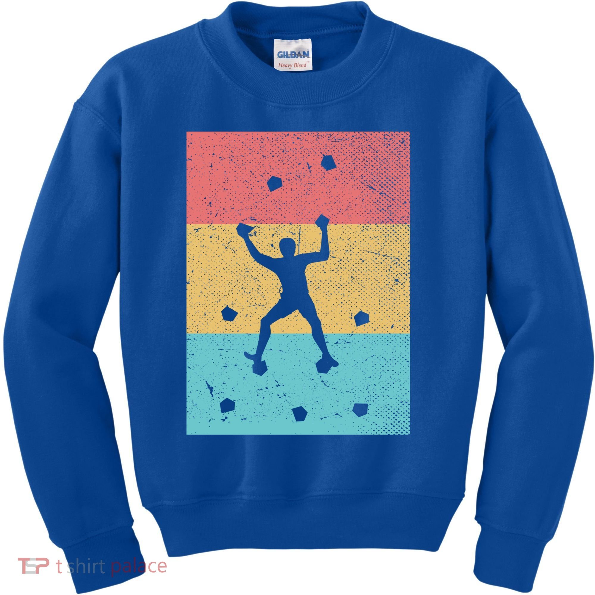 Climb Boulder Retro Wall Climber Sports Hobby Climbing Gift Kids Sweatshirt