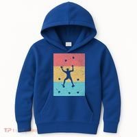 Climb Boulder Retro Wall Climber Sports Hobby Climbing Gift Kids Hoodie thumb 0