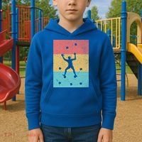 Climb Boulder Retro Wall Climber Sports Hobby Climbing Gift Kids Hoodie thumb 2