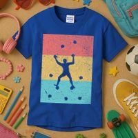 Climb Boulder Retro Wall Climber Sports Hobby Climbing Gift Kids T-Shirt thumb 3