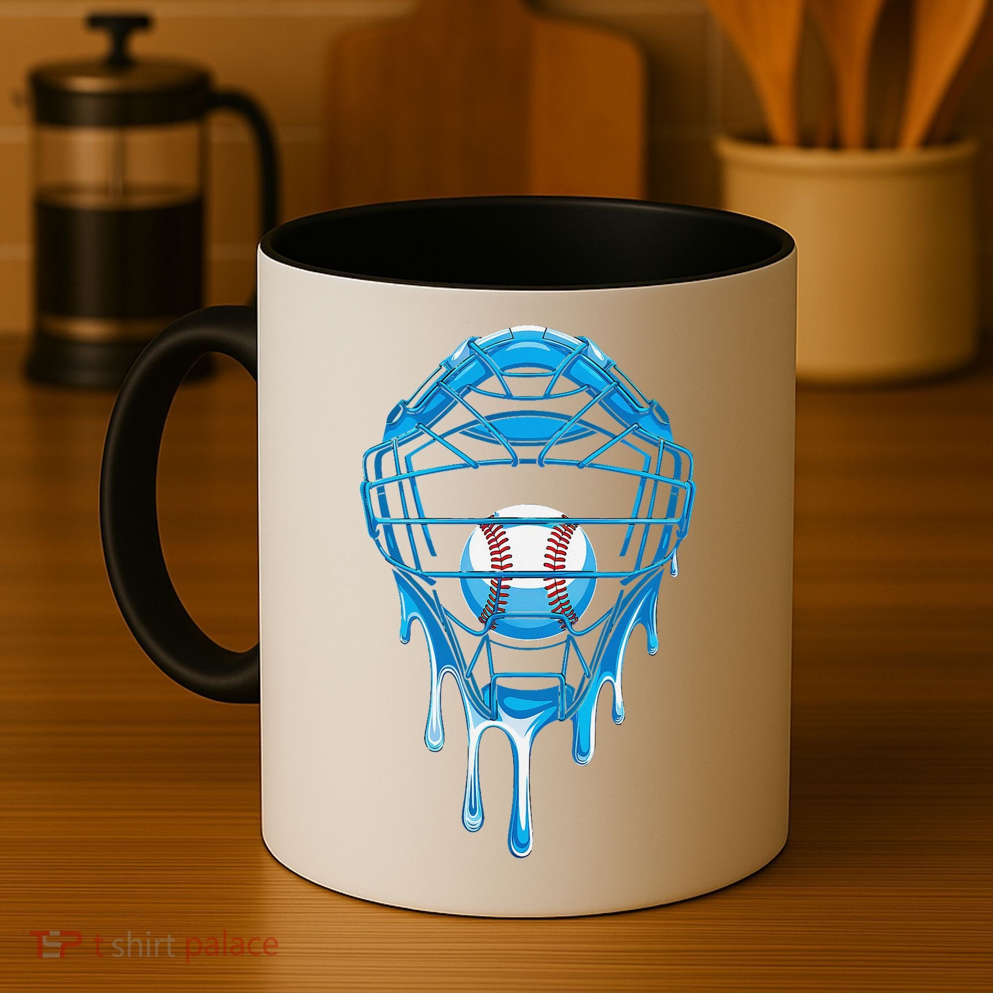 Cool Baseball Respect The Drip Melted Ice Cream Baseball Coffee Mug
