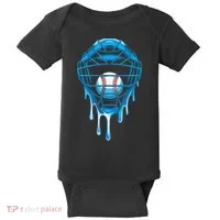 Cool Baseball Respect The Drip Melted Ice Cream Baseball Baby Bodysuit thumb 0