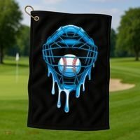 Cool Baseball Respect The Drip Melted Ice Cream Baseball Golf Towel thumb 1