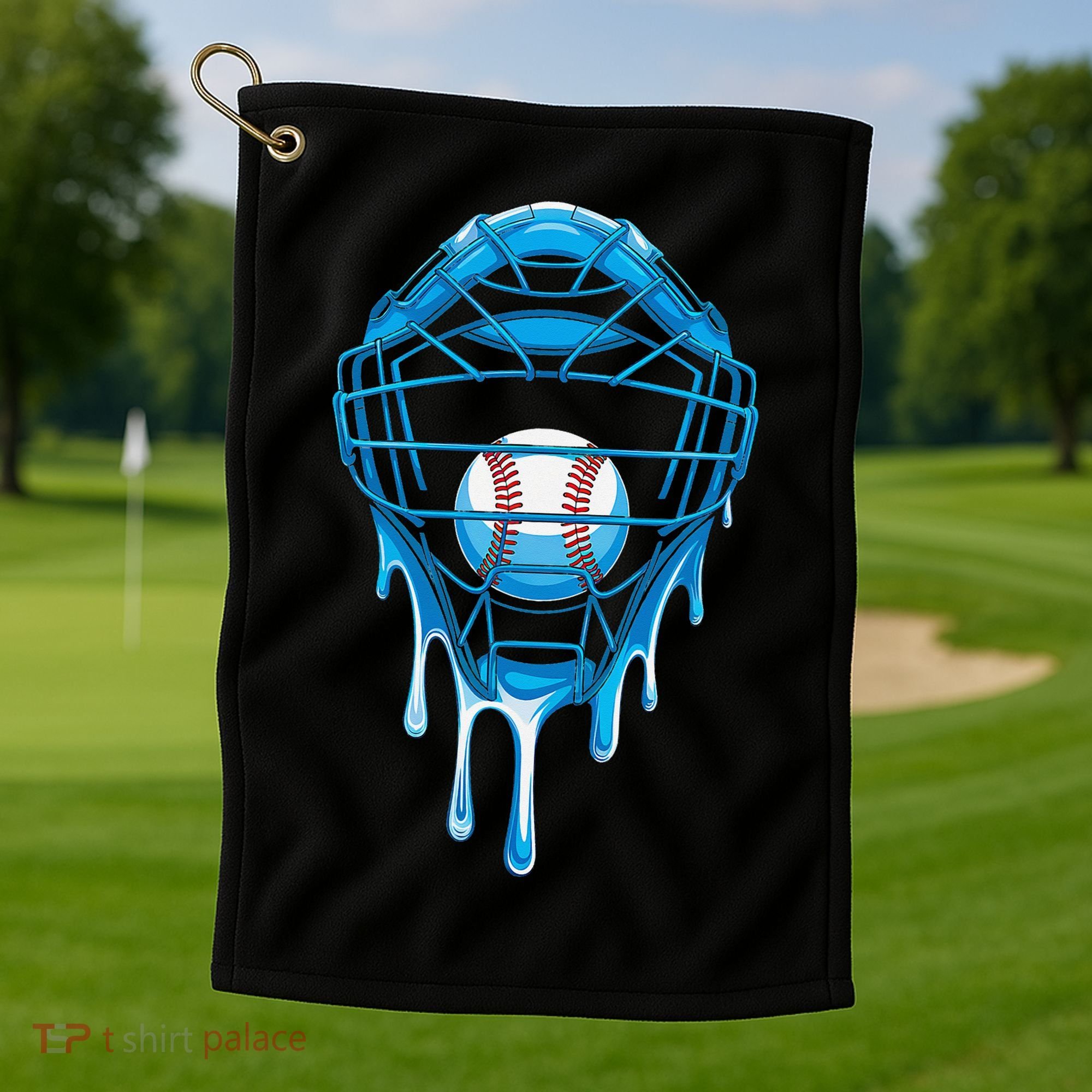 Cool Baseball Respect The Drip Melted Ice Cream Baseball Golf Towel