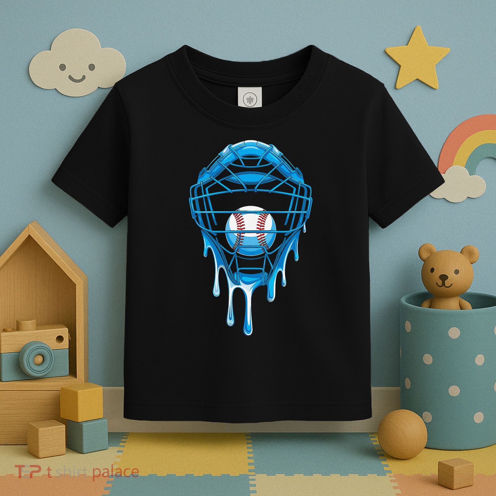 Cool Baseball Respect The Drip Melted Ice Cream Baseball Toddler T-Shirt