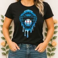 Cool Baseball Respect The Drip Melted Ice Cream Baseball Women's T-Shirt thumb 2