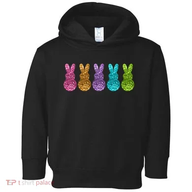 Cute Bunny Rabbits Easter Colorful Toddler Hoodie