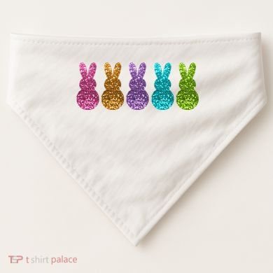 Cute Bunny Rabbits Easter Colorful USA-Made Doggie Bandana