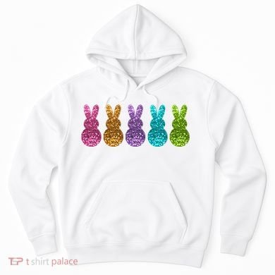 Cute Bunny Rabbits Easter Colorful Hoodie