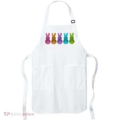 Cute Bunny Rabbits Easter Colorful Apron