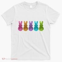 Cute Bunny Rabbits Easter Colorful T-Shirt thumb 0