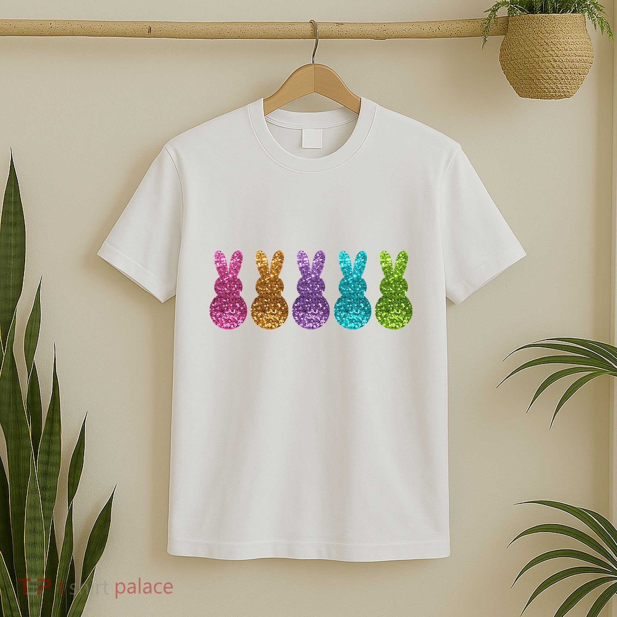 Cute Bunny Rabbits Easter Colorful T-Shirt
