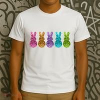 Cute Bunny Rabbits Easter Colorful T-Shirt thumb 3