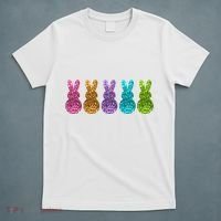 Cute Bunny Rabbits Easter Colorful T-Shirt thumb 5