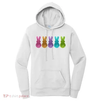 Cute Bunny Rabbits Easter Colorful Women's Hoodie