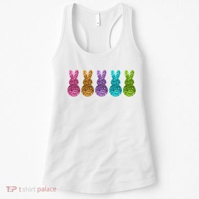 Cute Bunny Rabbits Easter Colorful Women's Tank Top