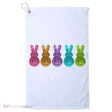 Cute Bunny Rabbits Easter Colorful Golf Towel