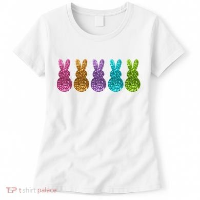 Cute Bunny Rabbits Easter Colorful Women's T-Shirt