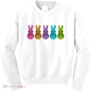 Cute Bunny Rabbits Easter Colorful Kids Sweatshirt