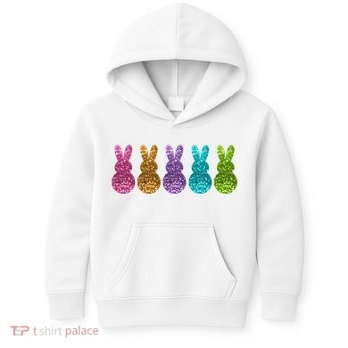 Cute Bunny Rabbits Easter Colorful Kids Hoodie