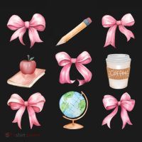 Coquette Bow Reading Teacher Life Back To School Gift Bucket Hat thumb 4