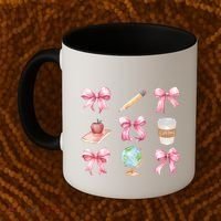 Coquette Bow Reading Teacher Life Back To School Gift Coffee Mug thumb 2