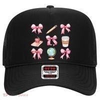 Coquette Bow Reading Teacher Life Back To School Gift Hat thumb 0