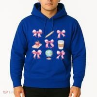 Coquette Bow Reading Teacher Life Back To School Gift Hoodie thumb 2