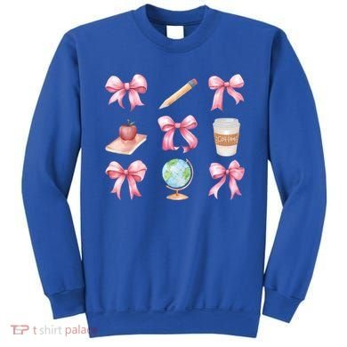 Coquette Bow Reading Teacher Life Back To School Gift Sweatshirt