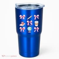 Coquette Bow Reading Teacher Life Back To School Gift Tumbler thumb 0