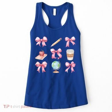 Coquette Bow Reading Teacher Life Back To School Gift Women's Tank Top
