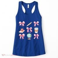 Coquette Bow Reading Teacher Life Back To School Gift Women's Tank Top thumb 0