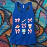 Coquette Bow Reading Teacher Life Back To School Gift Women's Tank Top thumb 3