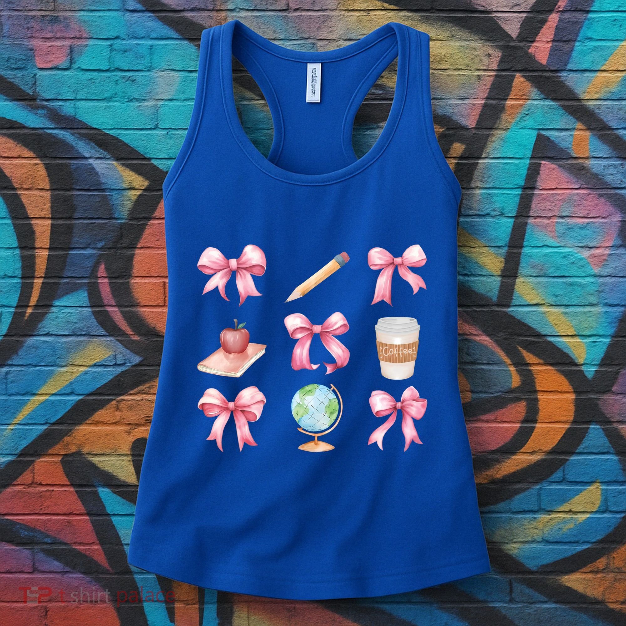 Coquette Bow Reading Teacher Life Back To School Gift Women's Tank Top