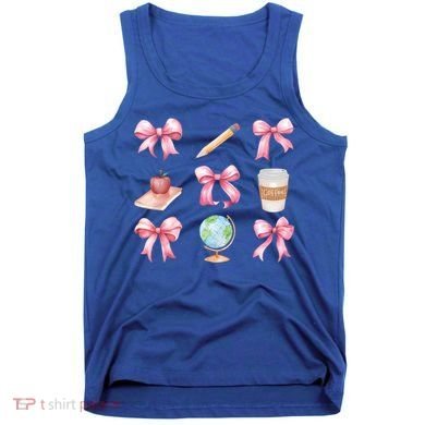 Coquette Bow Reading Teacher Life Back To School Gift Tank Top