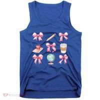 Coquette Bow Reading Teacher Life Back To School Gift Tank Top thumb 0