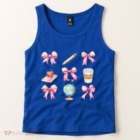 Coquette Bow Reading Teacher Life Back To School Gift Tank Top thumb 2