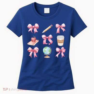 Coquette Bow Reading Teacher Life Back To School Gift Women's T-Shirt