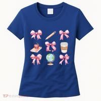 Coquette Bow Reading Teacher Life Back To School Gift Women's T-Shirt thumb 0