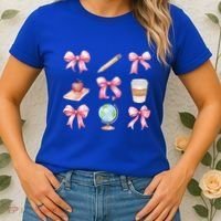 Coquette Bow Reading Teacher Life Back To School Gift Women's T-Shirt thumb 2