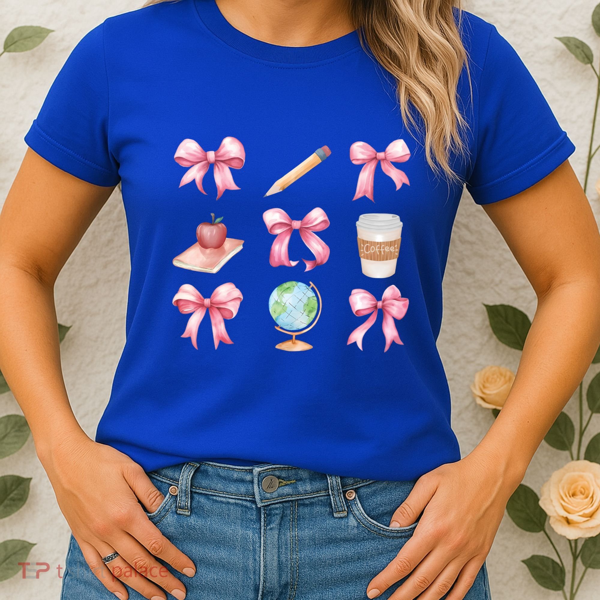 Coquette Bow Reading Teacher Life Back To School Gift Women's T-Shirt