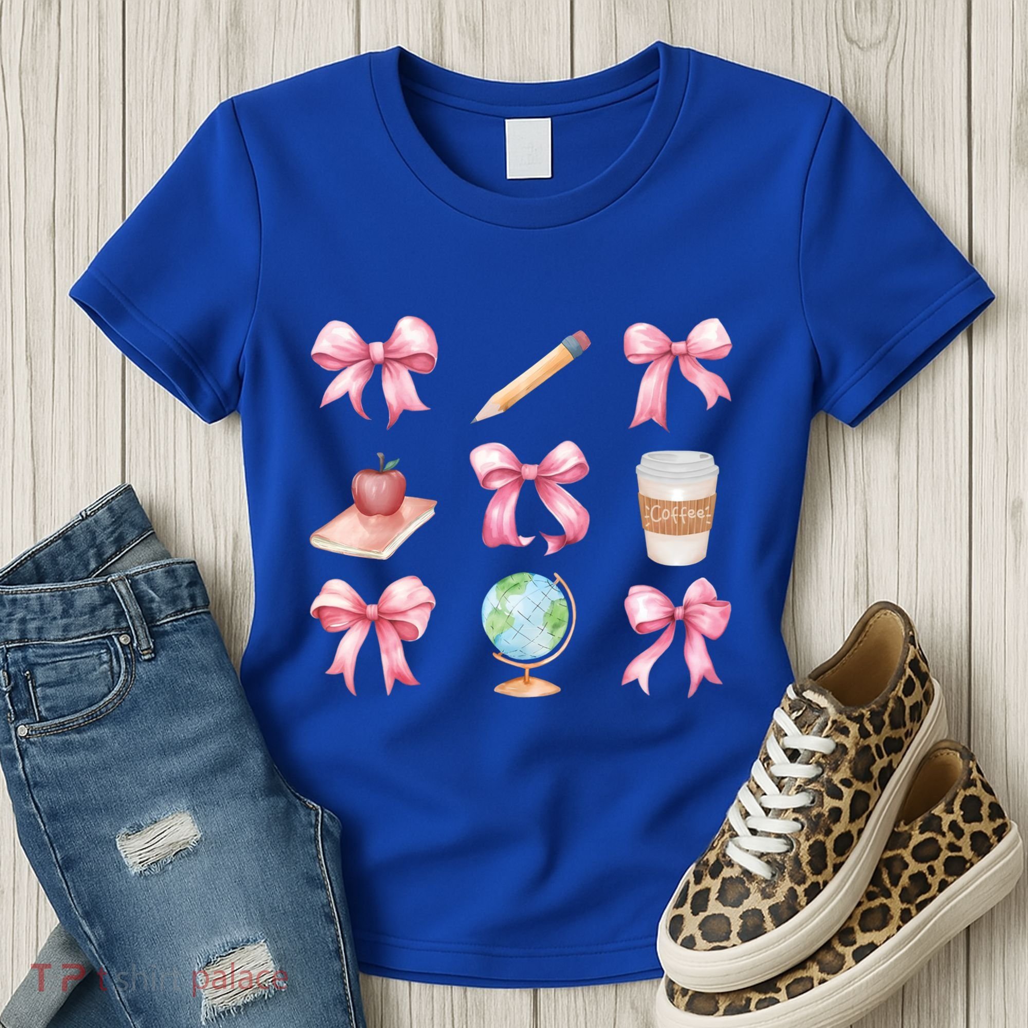Coquette Bow Reading Teacher Life Back To School Gift Women's T-Shirt