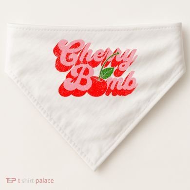 Cherry Bomb Retro 70s Vintage Style Cute USA-Made Doggie Bandana