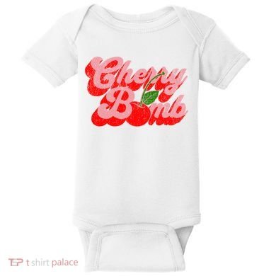 Cherry Bomb Retro 70s Vintage Style Cute Baby Bodysuit